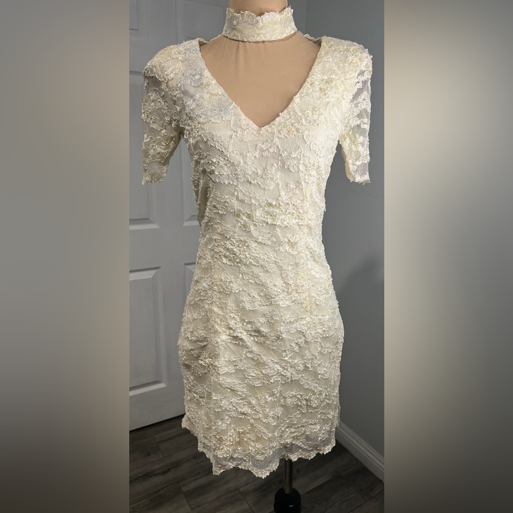 Vintage Lace Y2K 80s Does 20s Mini Dress